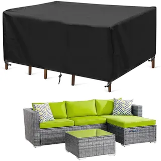 Abdeckung Gartenmöbel Winterfest 270x115x70cm /LxWxH Gartenmöbel Abdeckungen Gartentisch Abdeckung Wasserdicht Möbelabdeckungen Outdoor für Gartentische Winterfest Tische und Stühle Schutzhülle