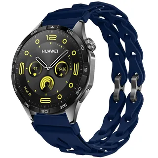 MiKoyi 22 mm Silikon Armband Kompatibel mit Huawei Watch GT Runner 2/GT 6/GT 6 Pro/5/GT 5 Pro/GT 5/GT 4 (46 mm), Weiche Verstellbar Armbänder für Huawei Watch Ultimate 2/Ultimate/Buds, Navy Blau