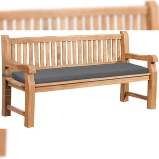 CLP Gartenbank Teakholz Jackson mit Sitzkissen dunkelgrau/166x48x8 cm