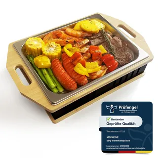 MsisieIve BBQ Warmhalteplatte Teelicht,Warmhalteplatte Grillgut Teelicht,Grill Warmhalteplatte,Fleischwarmhalter FüR Grillen,BBQ Warmhalteplatte Personalisiert