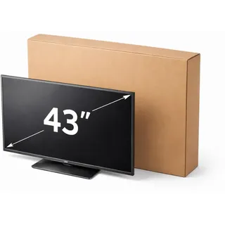 Umzugskartons für TV, 101 x 60 x 14 cm, 1 Stück, Flachbildschirme bis 43 | Große Verpackungsboxen aus Wellpappe, doppelwellig, mit Zubehör für Umzug und Versand. Imballaggi Point
