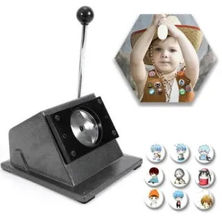 XUEMANSHOP Buttonmaschine, 58mm Runden Buttonmaschine Anstecker Schneidemaschine Abzeichen DIY Werkzeug Cut Diameter Buttons Papier Stanzmaschine