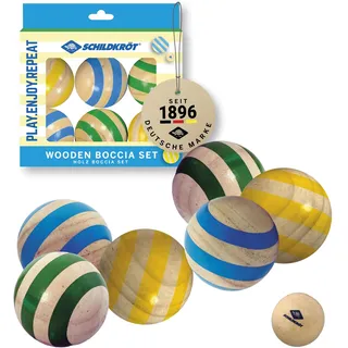 Donic Schildkröt Schildkröt Boccia Set aus FSC Holz für Kinder und Familien I 6 farbige Boccia Kugeln Plus Zielkugel I Outdoor Spiel für Garten, Strand & Park I Geschicklichkeitsspiel für Klein und Groß