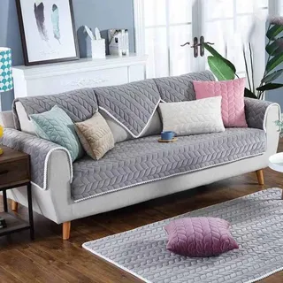 MTHGH sofabezug ecksofa I Form sofaschoner rutschfest Hund Katze sofaüberwurf Decke ecksofa wasserdicht sofahusse gelten3/2/4/1sitzer,gray-90x90cm