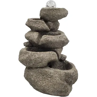 Dehner Polyresin-Zimmerbrunnen Olina, mit LED-Beleuchtung, ca. H34 cm,