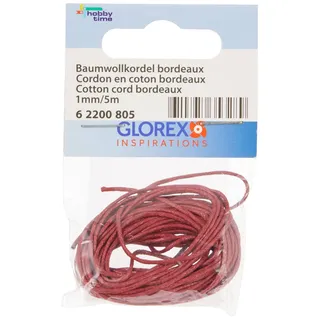 Glorex  Kordel Baumwolle Bordeaux 5 m x 1 mm