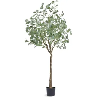 Vevor Eukalyptus Künstlich 80x80x181cm Kunstpflanze PE Künstliche Pflanzen Fake Plastikpflanzen im Topf Kunstblume Geruchslos wasserdicht zur Dekoration von Schlafzimmer Arbeitszimmer Wohnzimmer