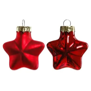 Trendline Mini-Glas-Sterne weihnachtsrot 12 Stück Ø 4 cm Weihnachtsschmuck