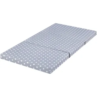 IWH Bambini klappbare Reisebettmatratze Reisematratze 120x60 cm Sterne grau | 086604