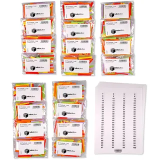 Tombola Lose - Regenbogenlose SET | 1-1000 inkl. Aufklebenummern | bunt gemischt