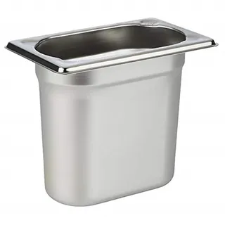 APS GN 1/9 Behälter, rostfreier Gastronormbehälter Edelstahl, Abmessungen 175 x 105 mm/Höhe 150 mm/Volumen 1,5 Liter