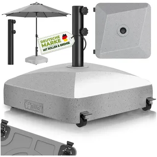 tillvex Sonnenschirm tillvex® Sonnenschirmständer GRAVIA mit Rollen & Bremsen, Schirmständ, & Marktschirm Ø 1,8-3,7m, Ampelschirmständer wetterfest, Schirmständer befüllbar 37 Liter / 56 kg Schirmgewicht Sonnenschirm, Sonnenschirmständer GRAVIA mit Rollen & Bremsen beige
