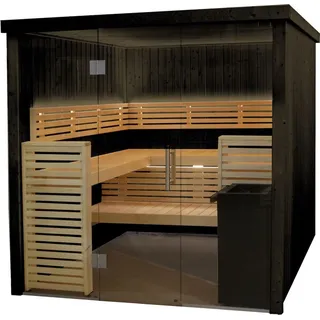 Harvia Fenix 2020S Sauna Saunakabine aus Fichte schwarz Indoor-Sauna 206 x 203 x 201 cm