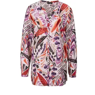 GOLDNER Kurzgröße: Verlängerte Viskosebluse mit Print in bunt / gemustert), | Gr.: 19