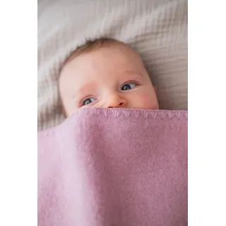 Engel Baby-Decke mit Muschelkante. 100 cm. Rosenholz melange