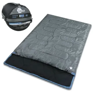 your GEAR 2 Mann Schlafsack Marin -7°C Deckenschlafsack 220x150 cm Doppelschlafsack 3-4 Jahreszeiten Blau Grau