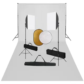 vidaXL Fotostudio-Set mit Softboxen, Hintergrundsystem und Reflektor