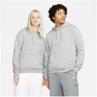 Nike Sportswear Kapuzensweatshirt CLUB FLEECE WOMENS PULLOVER HOODIE Damen Kapuzenpullover aus weichem Fleece Material grau L (44/46)