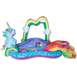 Happy People 77462 - Playcenter - Einhorn mit Rutsche (254x198x145cm) Planschbecken Pool