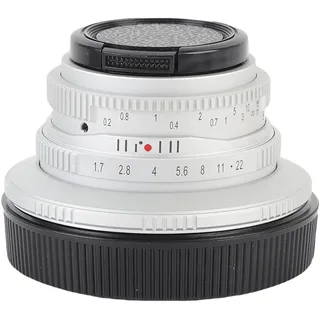 Fabater 25-mm-F1.7-Objektiv mit Manueller Fokussierung, APS-C-Festbrennweitenobjektiv mit Großer Blende für R7 R10 R50 R100 RP R5 R6, Festbrennweitenobjektiv mit Großer Blende und (Silver)
