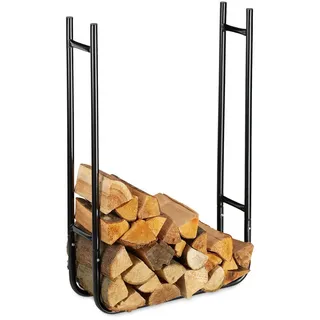 Relaxdays Kaminholzregal 60 x 20 x 90 cm schmal schwarz
