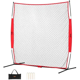 VEVOR Barrikaden-Backstop-Netz, 283 x 107 x 212 cm Ballsport-Absperrnetz, Tragbare Übungsausrüstung mit Tragetasche, Schutzschirm für Baseball, Softball, Lacrosse, Fußball, Hockey-Training