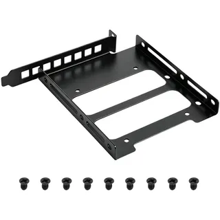 PCI Festplatten Einbaurahmen 2,5/3,5" HDD SSD PCI-Slot-SSD-Montagehalter | 3.5'' 13.7CM Hinterpanel-Montagehalter, SSD-zu-PCI-interner Festplattenkonverter-Tray-Halter, Inkl. Montageschrauben