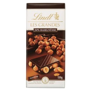 Lindt Tafelschokolade Les Grandes 34% Haselnüsse, feinherb, 150g