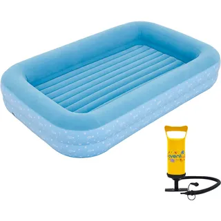 Avenli Luftmatratze Luftbett Kinderbett mit Pumpe für 1 Kind 172x112x30cm aufblasbare Matratze Gästebett weiche Liegefläche mit beflockter Oberfläche Reise-Bett für Camping & Zuhause