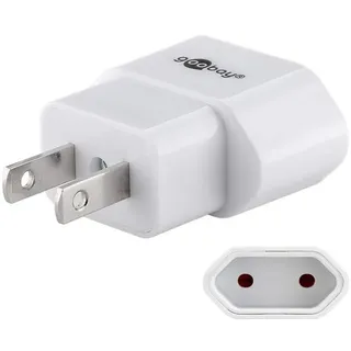 goobay Netzadapter, US/Japan, Weiß - Eurostecker (Typ C, CEE 7/16) > US/Japan-Stecker (Typ A, NEMA 1-15, 2-polig)