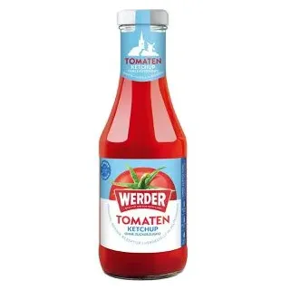 Werder Ketchup Tomatenketchup, ohne Zuckerzusatz, in Flasche, 450ml