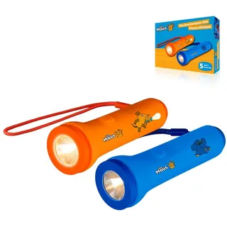 Bresser 16321 - DieMaus Taschenlampen im 2er-Set Maus+Elefant mit Zubehör