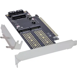 InLine PCIe Karte x16 zu 2x M.2 1x mSATA