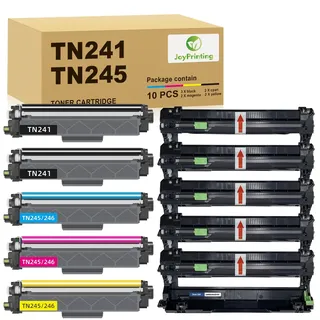JoyPrinting TN241 TN245 Toner Kompatibel für DR-241CL Trommeleinheit für Brother MFC-9130 MFC-9140CDN MFC-9142CDN MFC-9332CDW MFC-9342CDW MFC-9330 MFC-9340CDW MFC-DCP-9020 MFC-9055CDN(10er-Pack)