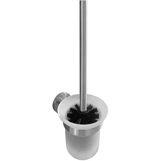 Brillantbad BEO WC-Bürstengarnitur mit Glasbehälter Edelstahl schwarze Bürste für Bad & WC >> zum Bohren oder Kleben*