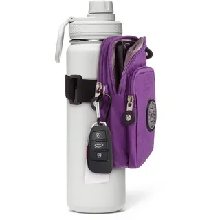 Bottle Pouch Gym Water Caddy with Phone Holder, Water Bottle Sleeve Bag with Pocket for Cards, Keys, Wallet, Gym Bottle Accessories for Men Women