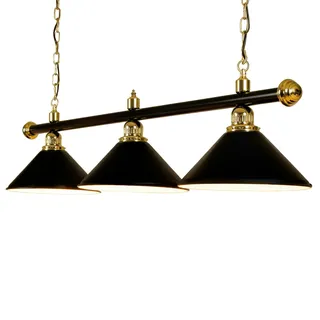 Winsport Billardlampe "London", Messing, Schwarz lackiert, Schwarz