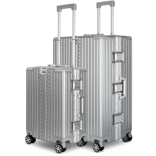 Reisekoffer M+XL Set(53-75cm) Reisekoffer Alu-Rahmen mit ABS & TSA Zahlenschloss