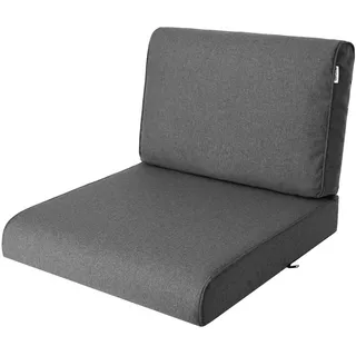 Bjird Sesselkissen, Kissen für Rattanmöbel, Sitzkissen & Rückenkissen, Sitzkissen für Sessel / Stühle - Indoor & Outdoor - Anti-Rutsch - 70x70... - Grau