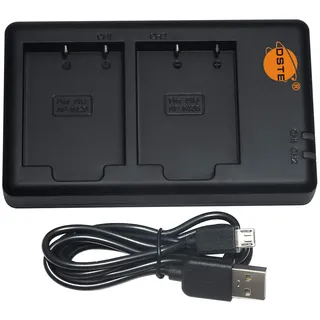 DSTE USB Dual Akkuladegerät Kompatibel mit Fujifilm NP-W126,NP-W126S Batterie als BC-W126 - Versorgung über Micro-USB zu USB-A 2.0-Ladekabel
