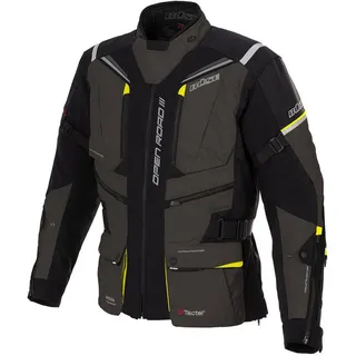 BÜSE Open Road III Textiljacke Dunkelgrau/Neongelb 50