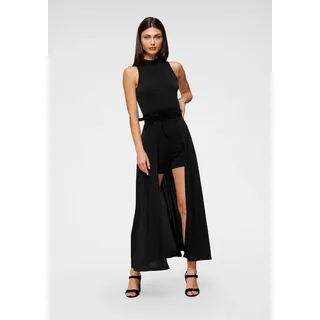 MELROSE Jumpsuit MELROSE, Damen, Gr. 44, N-Gr, schwarz, Jersey, Obermaterial: 95% Polyester, 5% Elasthan, clean, unifarben, knöchellang, Overalls Jumpsuit, mit angesetztem Rock im 2in1 Look