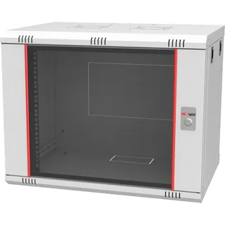 MK-Digital Netzwerkschrank, 19 Zoll (9HE) Serverschrank mit Glastür, Wandmontage BxTxH-600x450x474mm)