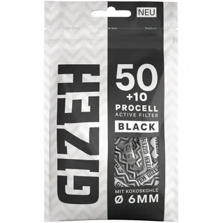 60 Stück Active Filter ProCell Aktivkohlefilter Ø 6 mm - Schwarz