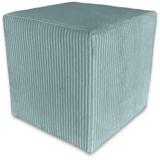 Best For Home | Würfel Pouf Hocker | Dunkles Blaugrün Poof Fußhocker | Samt Sitzhocker für Wohnzimmer, Schlafzimmer & Flur | Polster Ottoman | Gepolstert Sitzpuff oder Sitzwürfel für Sofa oder Sessel