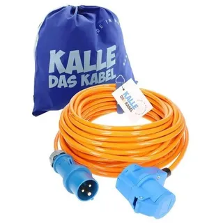 KALLE DAS KABEL - Kalle Verlängerungskabel cee 230V 16A 2,5mm2 Winkel Extreme Signal Orange Ip44 20 Meter