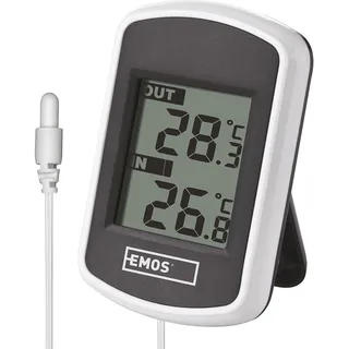 EMOS E0041 Thermometer, digital, Kabelsonde, weiß/grau (2603013000)