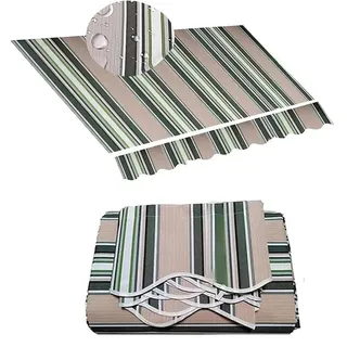 Markisenbespannung Canvas Markisenstoff, Ersatzstoffe Für 3x2m 4x3m 5x3m 6x3m 7x4m Einziehbare Klemmmarkise, Ersatz Markisentuch Wasserabweisendes Deckdach Für Hof Veranda Balkon(Khaki,7x3m/23x10ft)