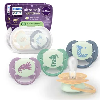 Philips Avent ultra soft für die Nacht 6-18 Monate 4 Stk. gelb - blau - lila - grün