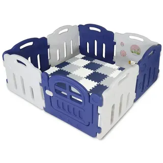 CCLIFE Laufgitter Laufgitter Laufstall Baby Krabbelgitter kunststoff Schutzgitter blau